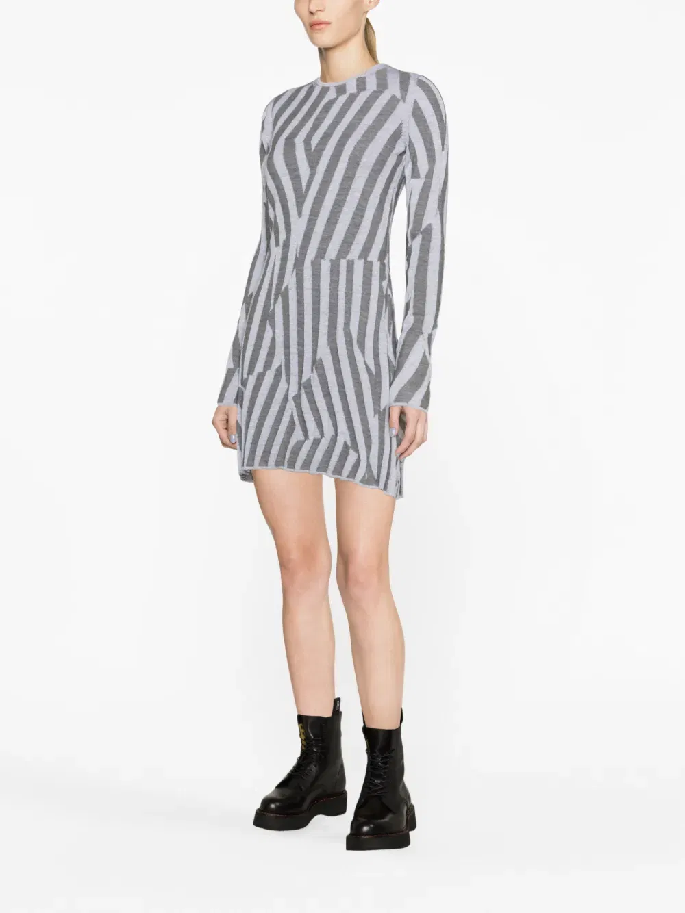 geometric knit minidress