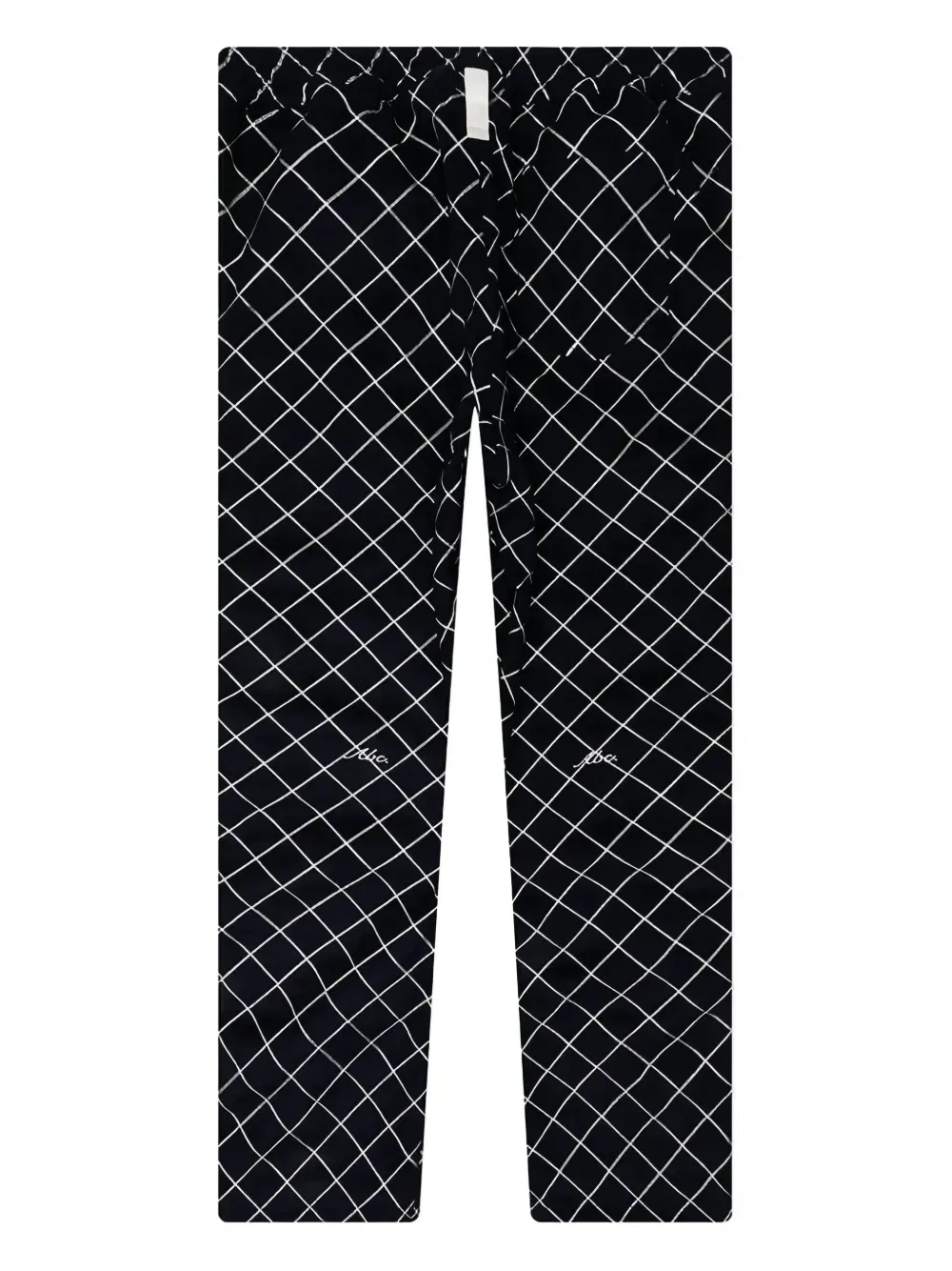 diamond-quilted zip-detail trousers