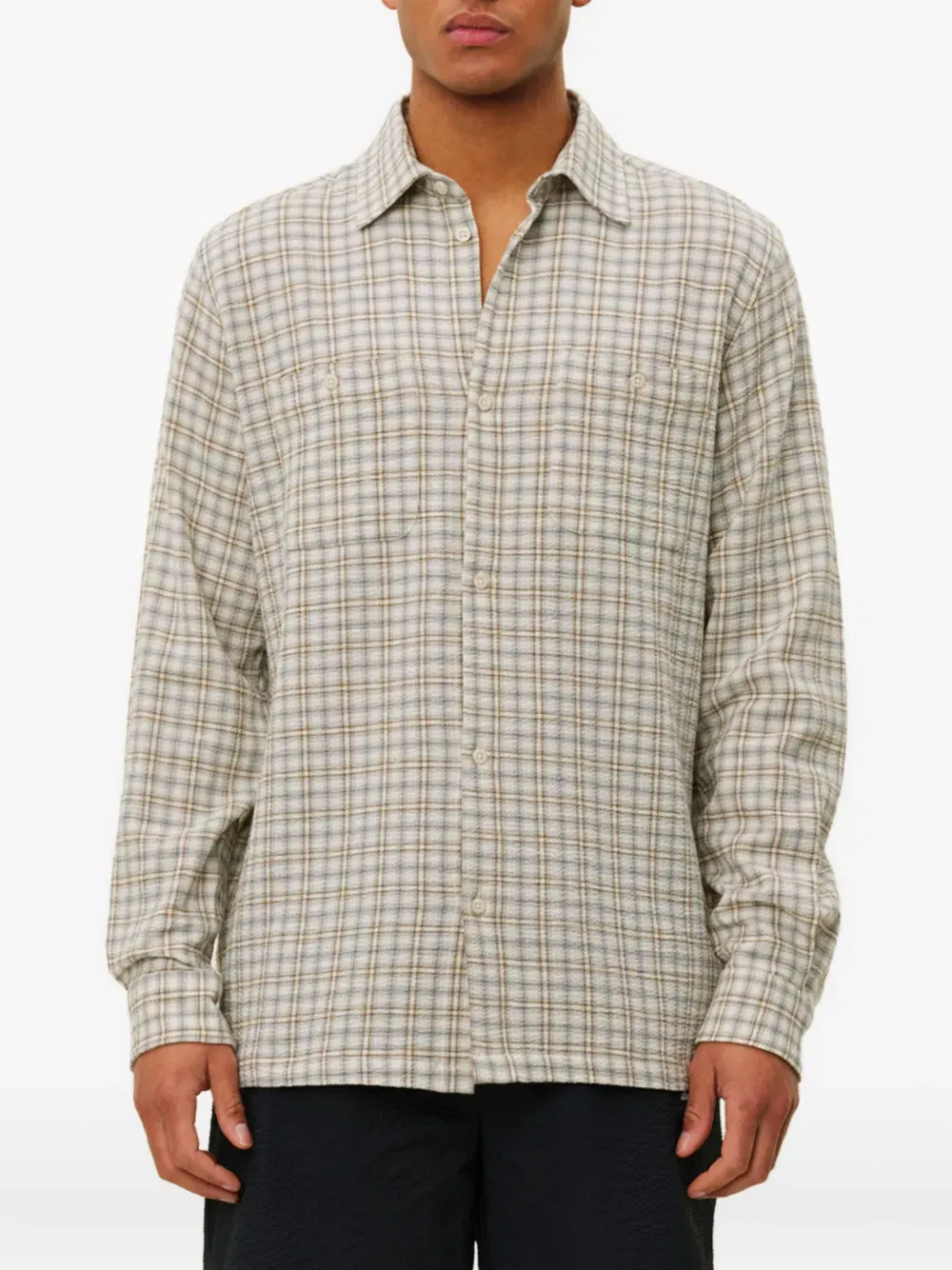 checked chest-pocket shirt