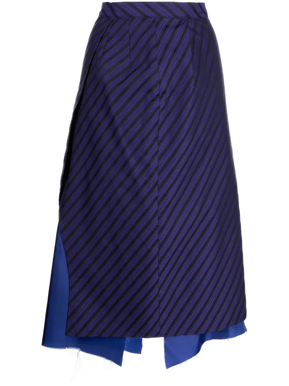 raw-hem striped skirt