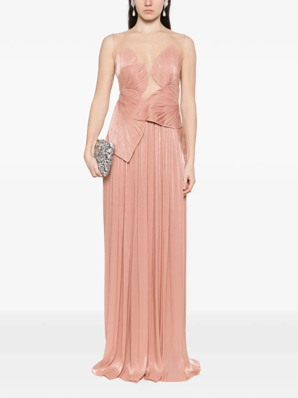Serenne pleated maxi dress