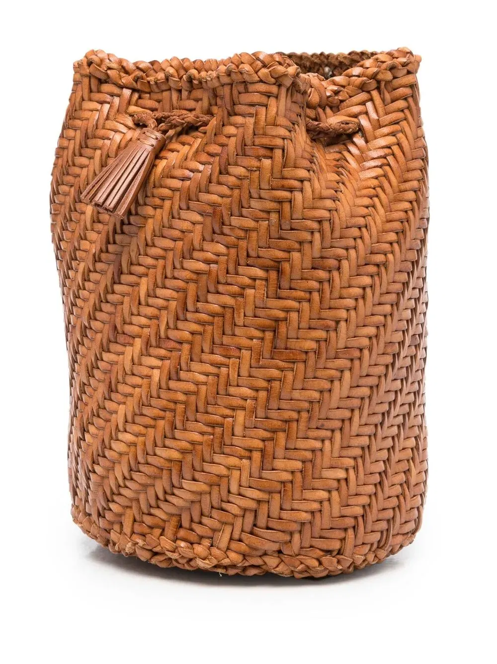 Pompom Double Jump woven bucket bag