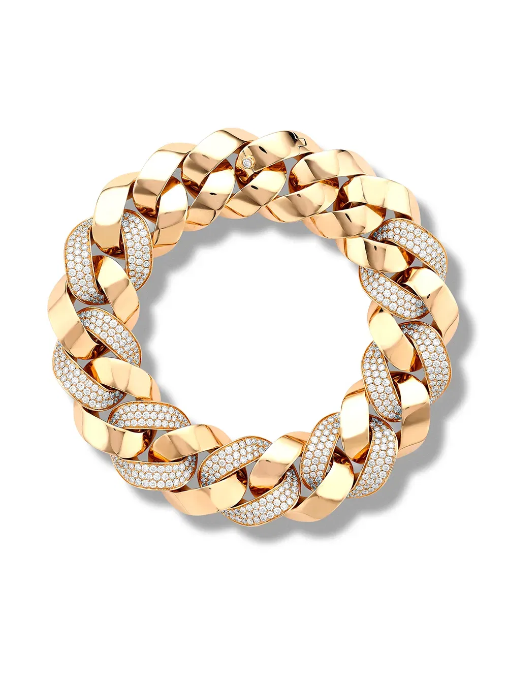 18kt rose gold diamond Cuba medium chain bracelet