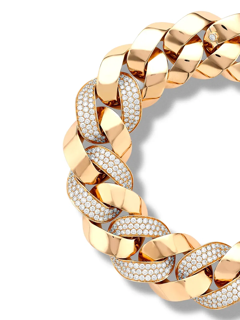18kt rose gold diamond Cuba medium chain bracelet