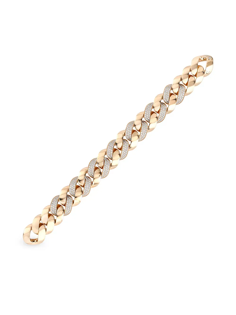 18kt rose gold diamond Cuba medium chain bracelet