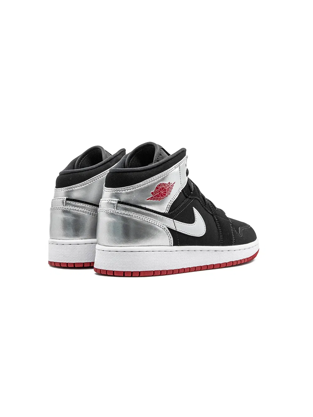 Air Jordan 1 Mid "Black/Gym Red/Metallic Silver" sneakers