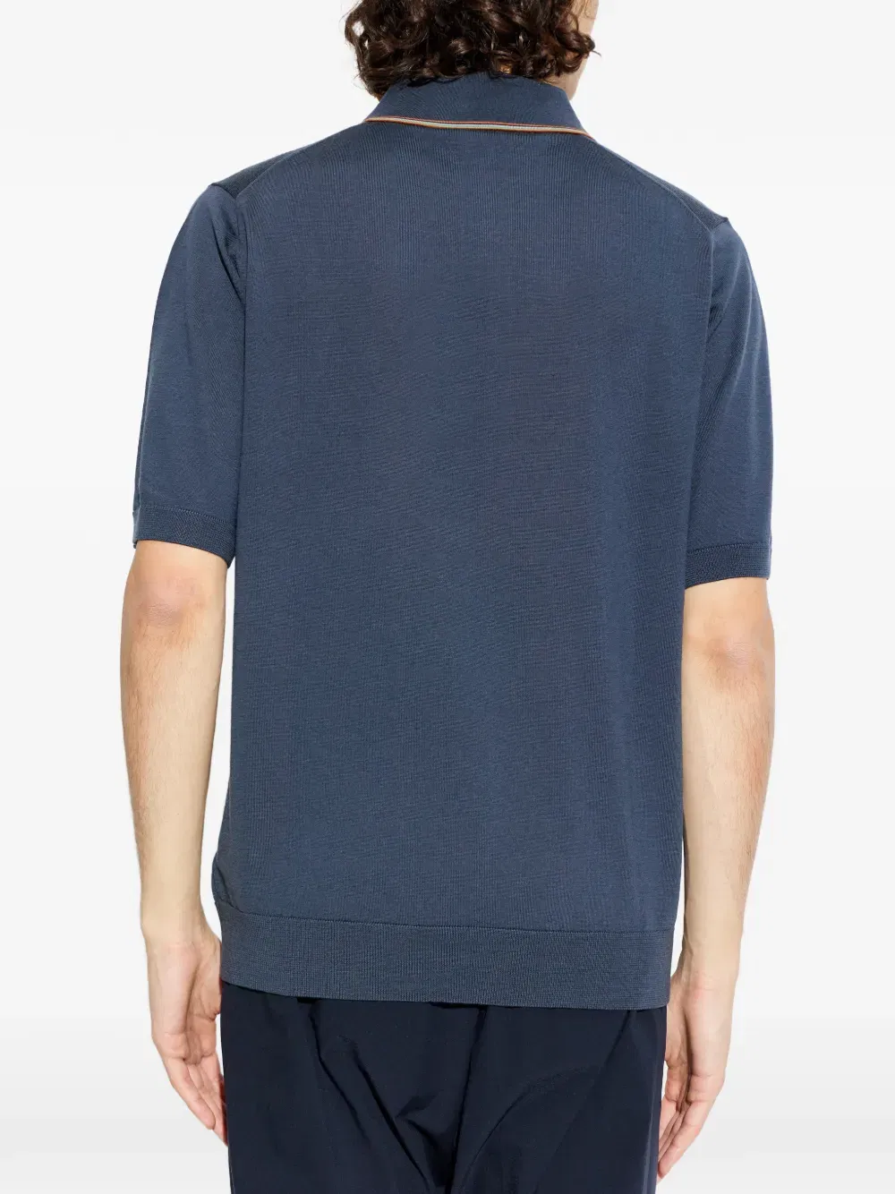 striped-detail polo shirt