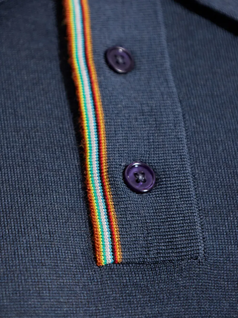 striped-detail polo shirt