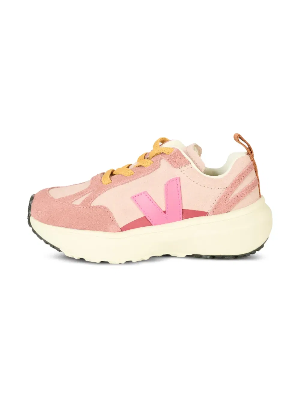 leather V logo sneakers