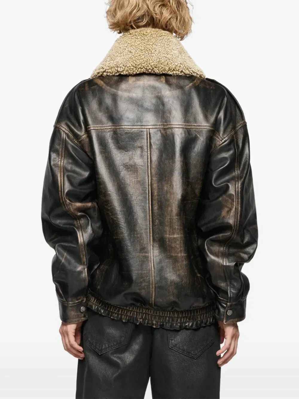front-pocket leather jacket