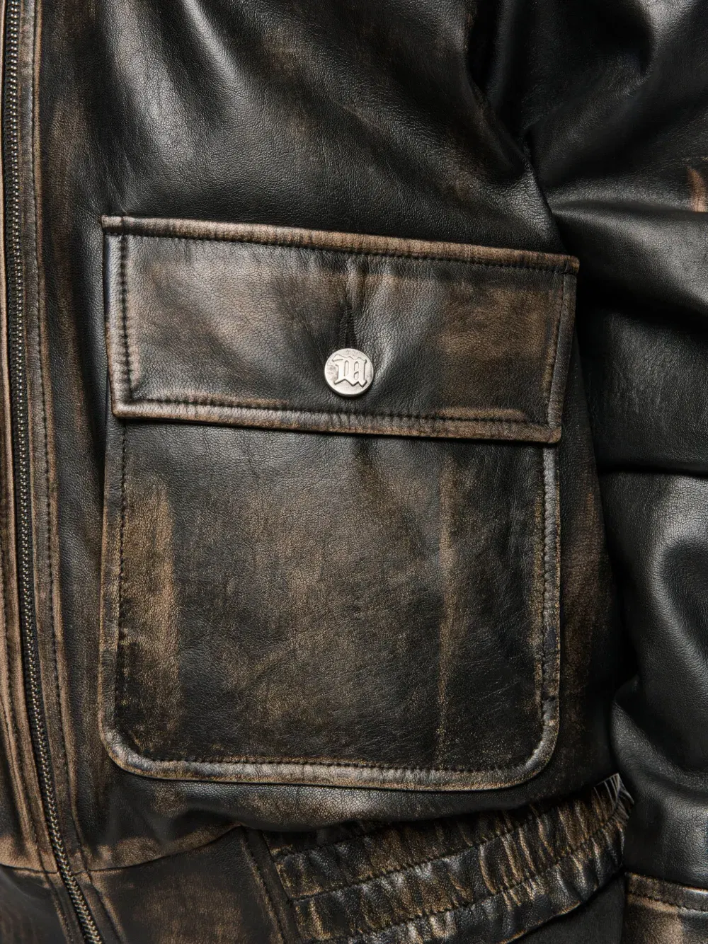 front-pocket leather jacket