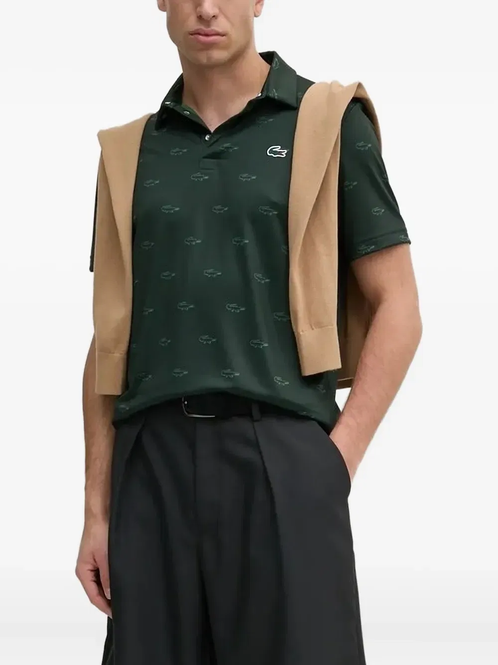 crocodile-print polo shirt