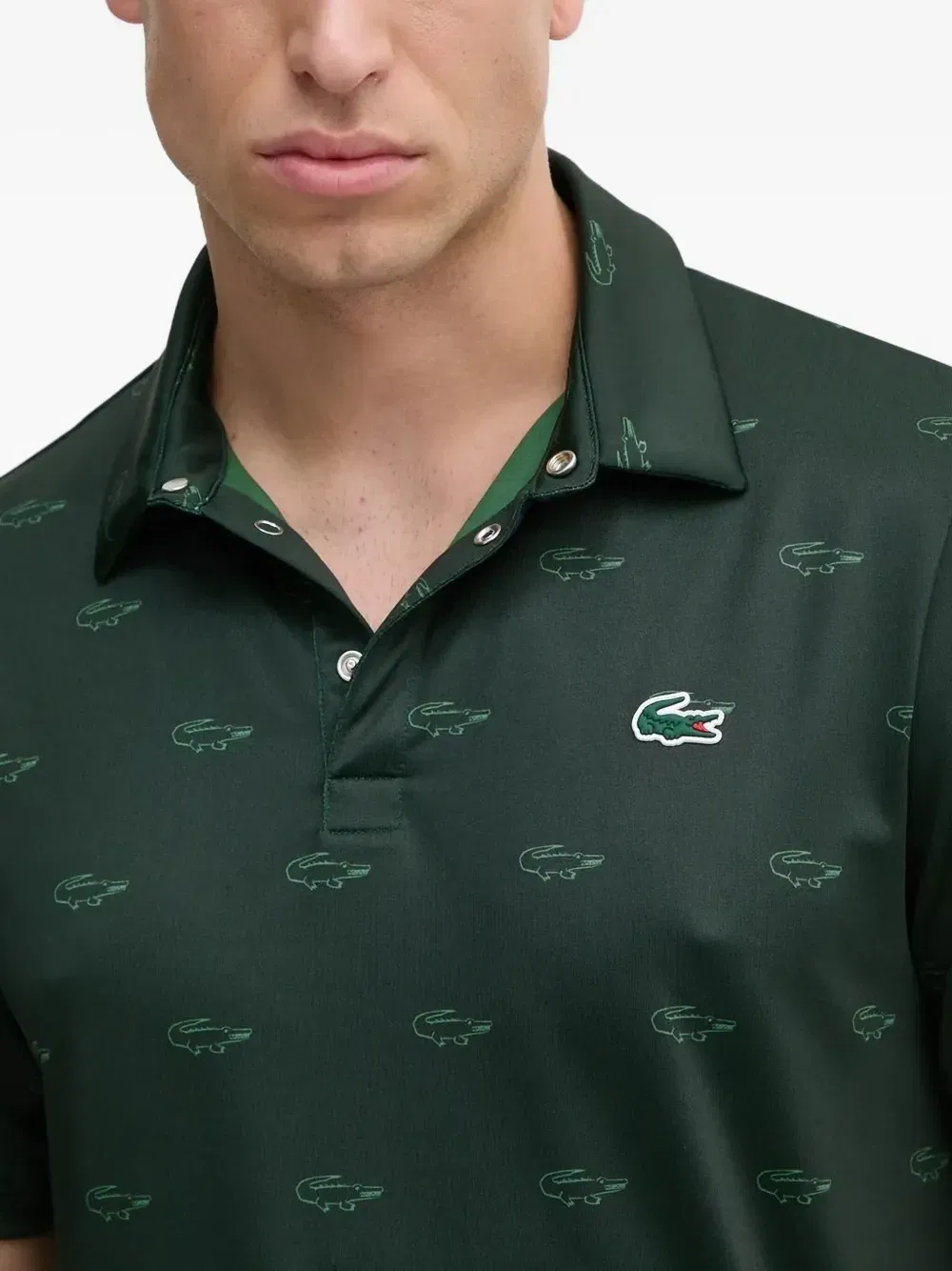 crocodile-print polo shirt