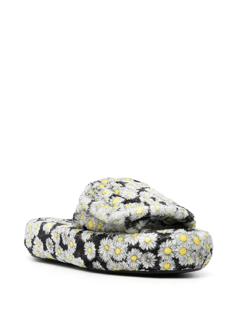 floral-print platform slides