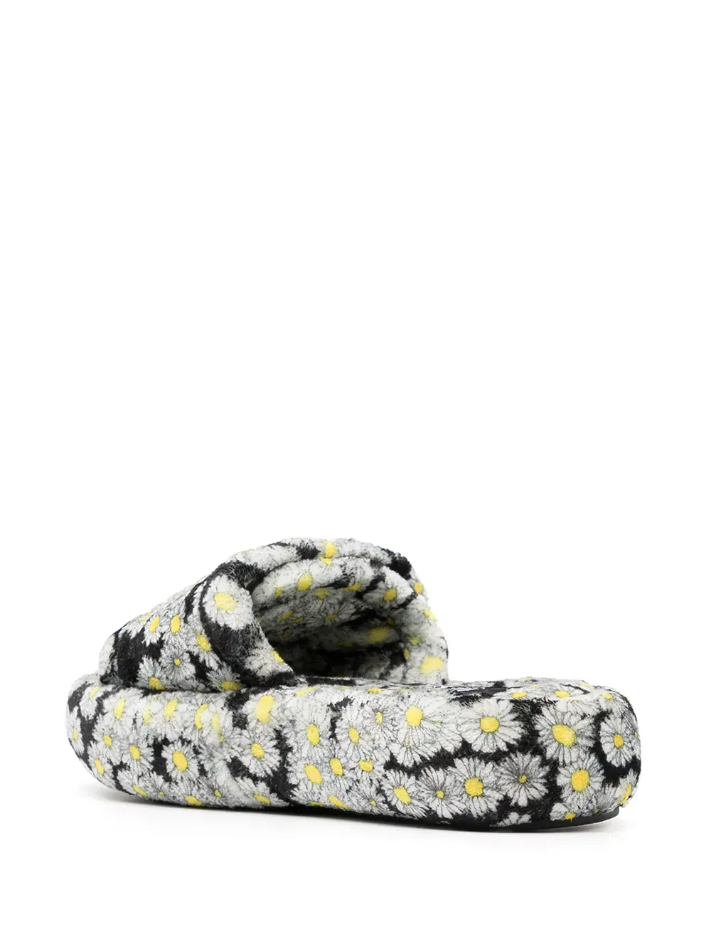 floral-print platform slides