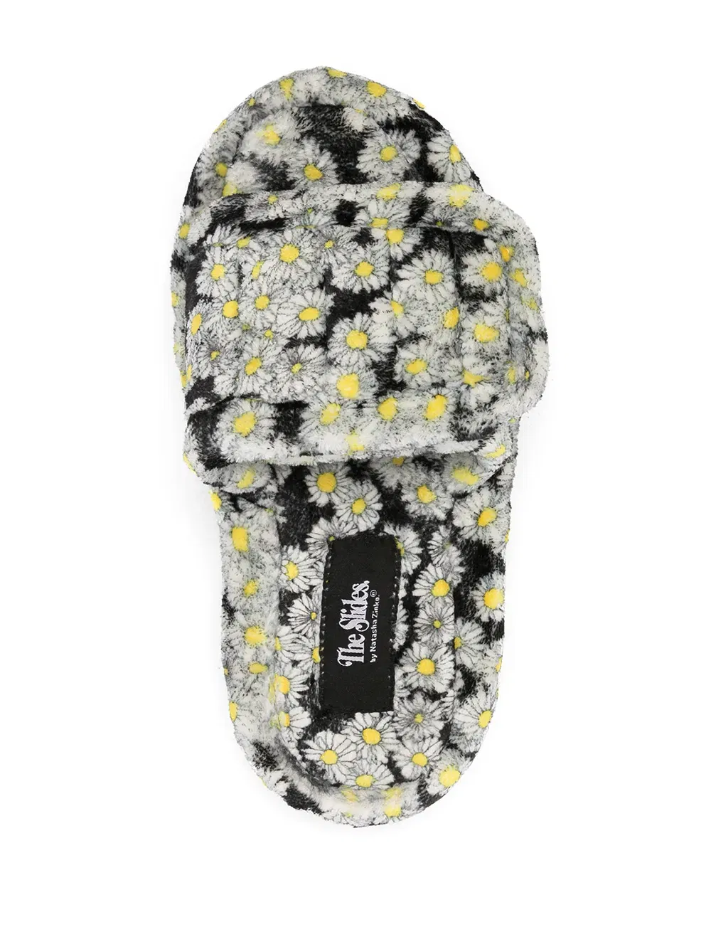 floral-print platform slides