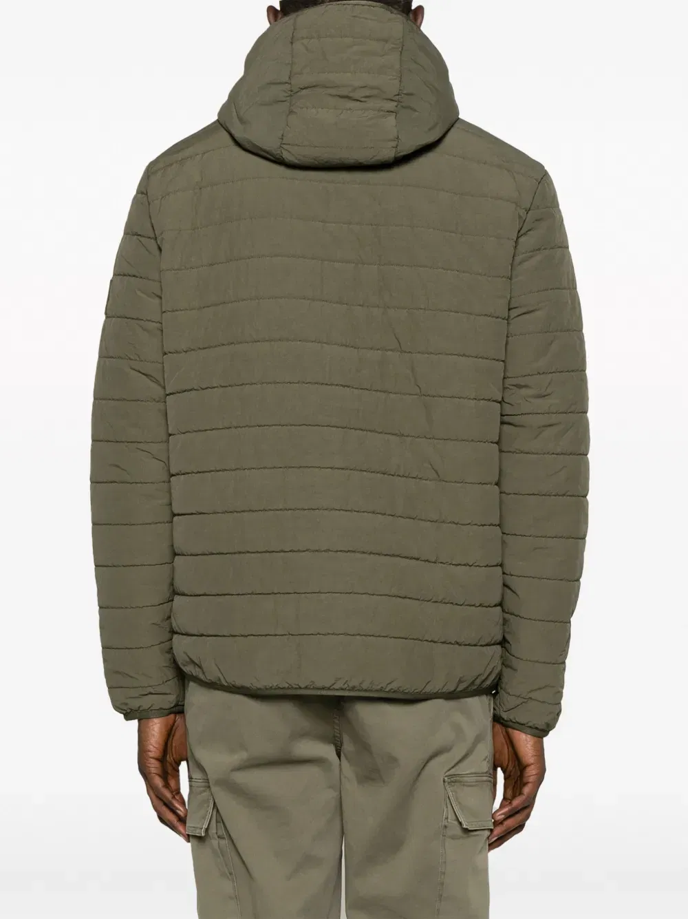 logo-embroidered padded hooded jacket
