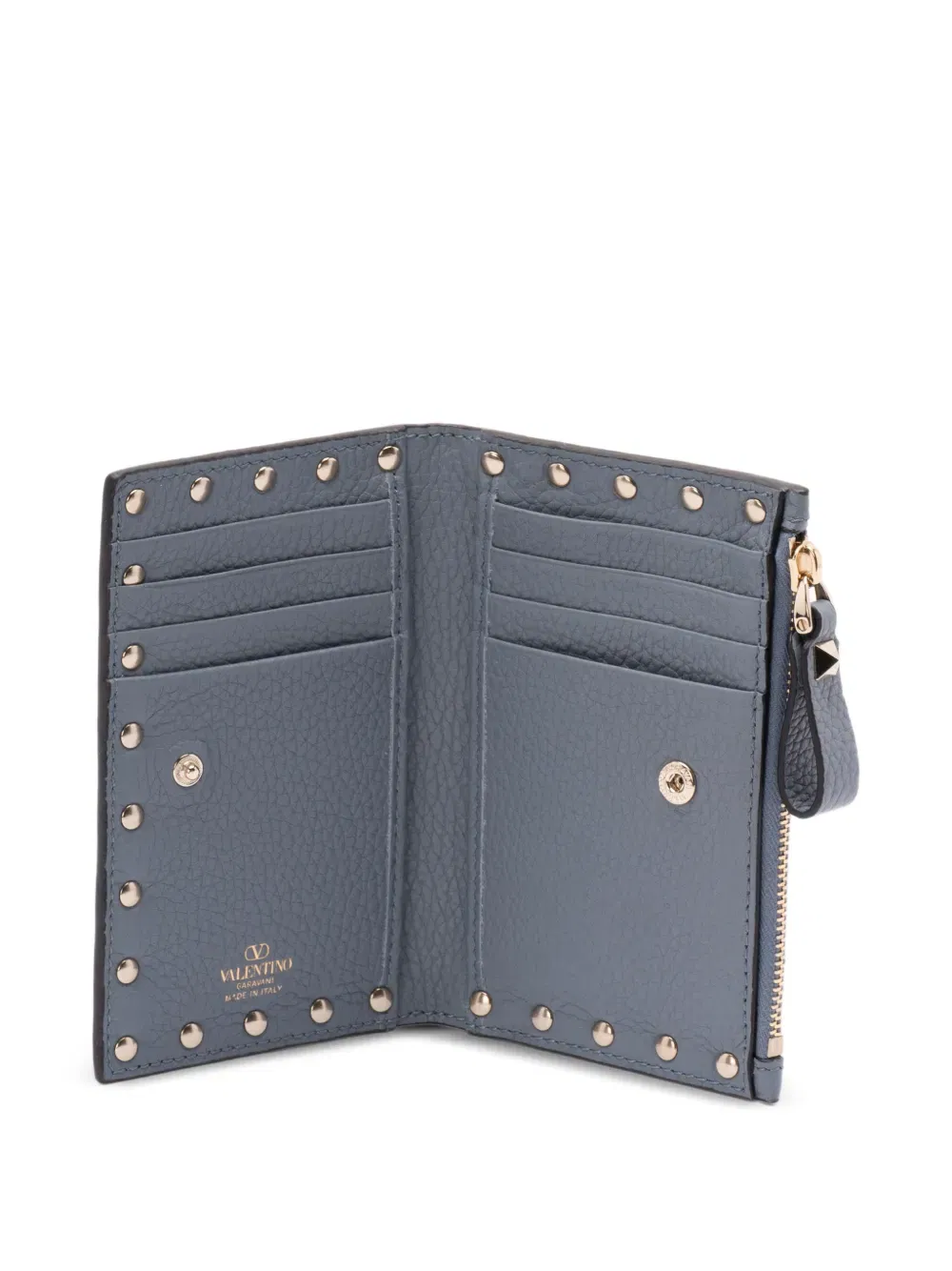 studded zip wallet