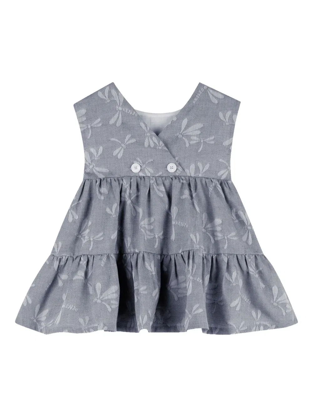 dragonfly-jacquard tiered dress