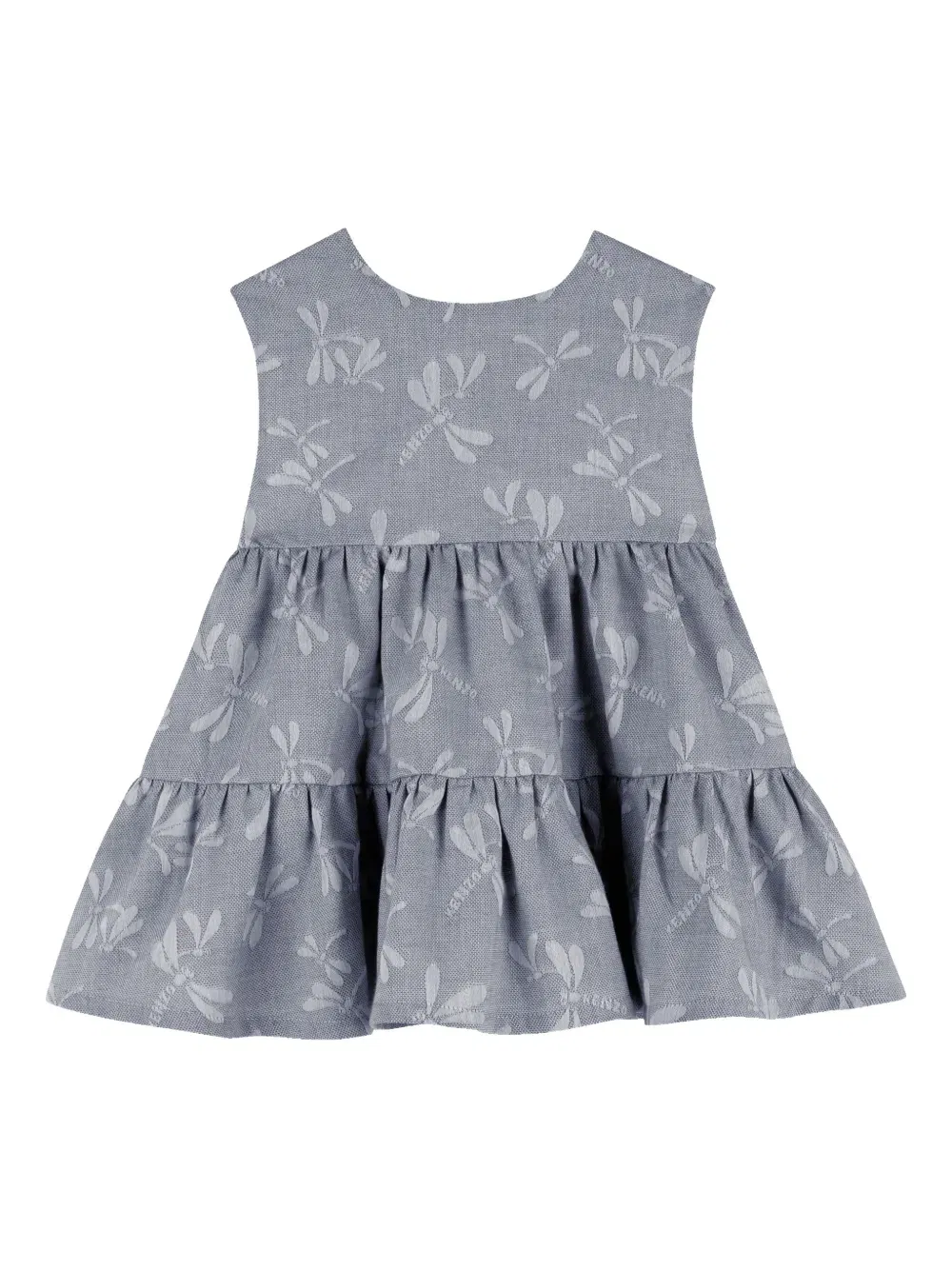 dragonfly-jacquard tiered dress