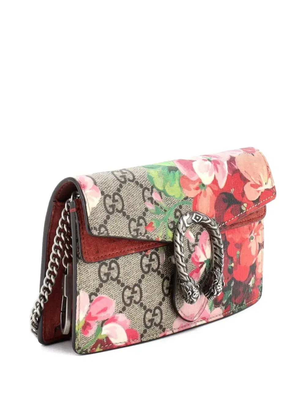 Dionysus Bag Blooms Print GG Coated Canvas Super Mini crossbody bag