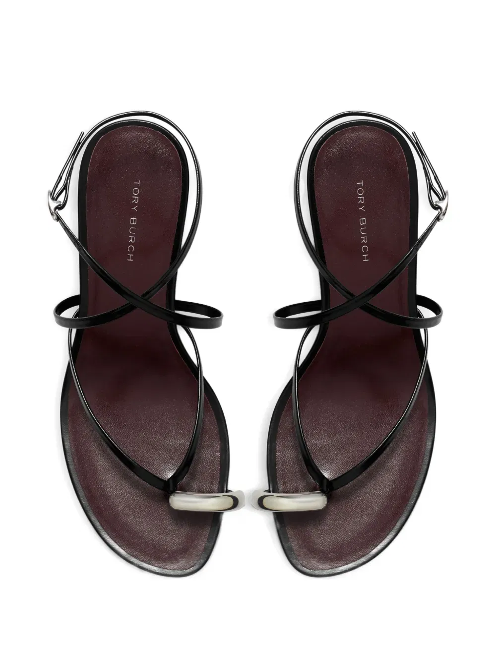 Pierced strappy open-toe heels