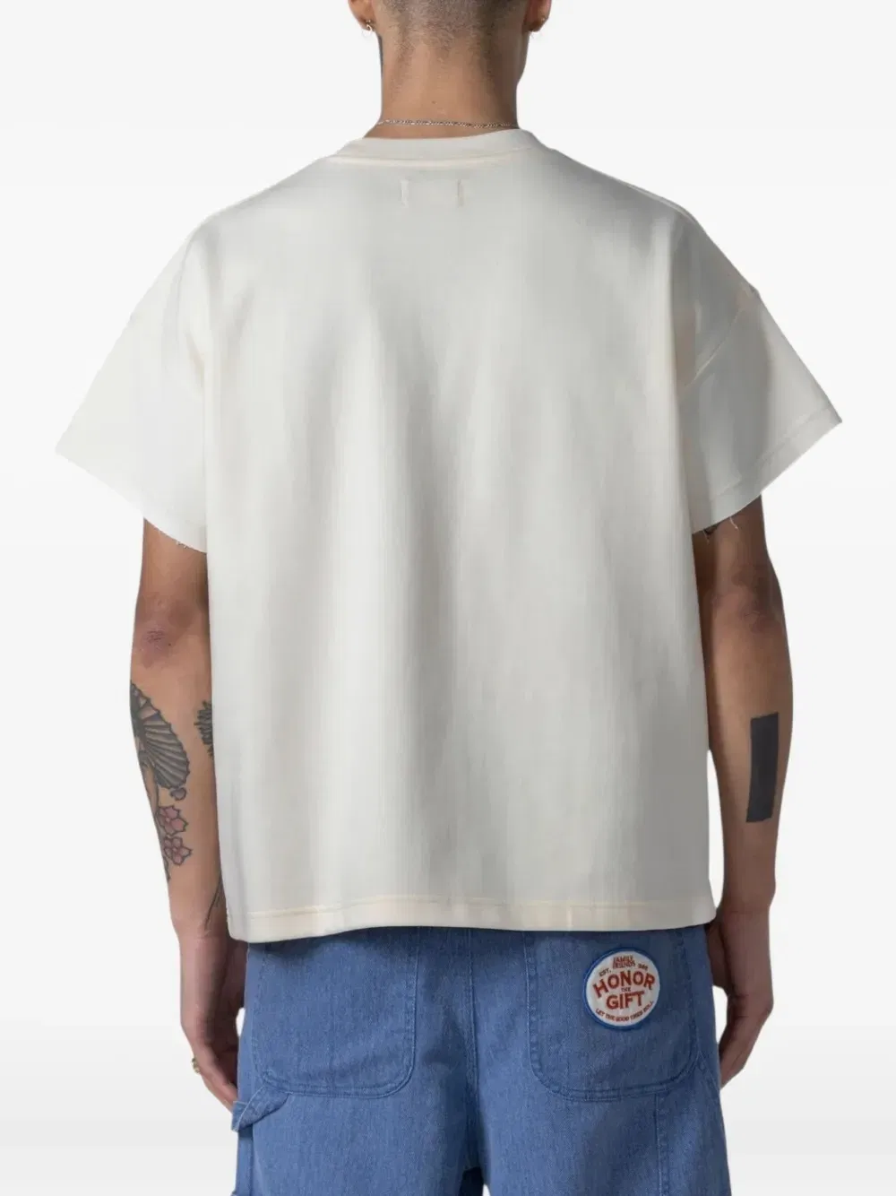 Pendant Box raw-edge embroidered T-Shirt