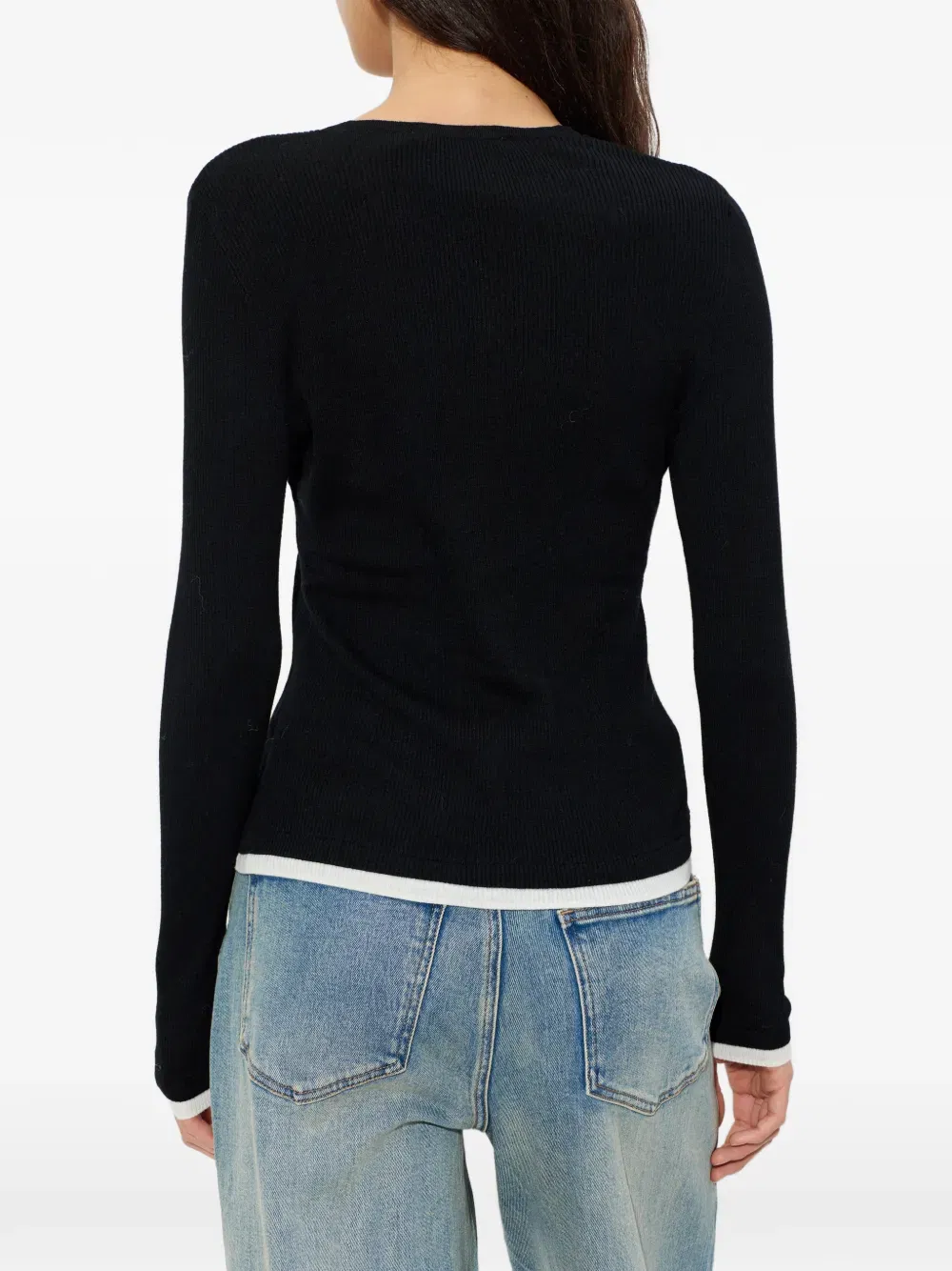 buttoned ribbed top