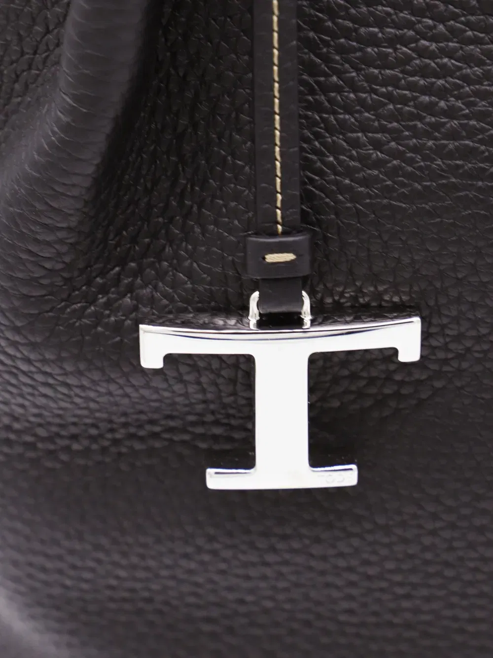 drawstring leather tote bag