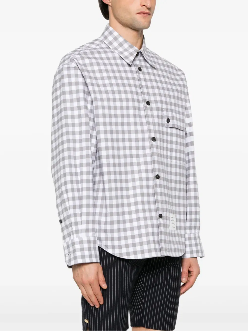 gingham-pattern shirt