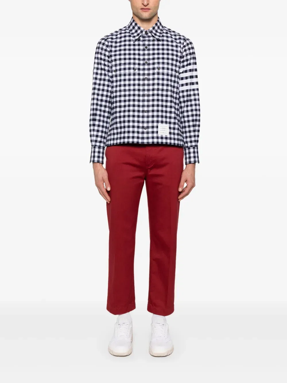 gingham-pattern shirt