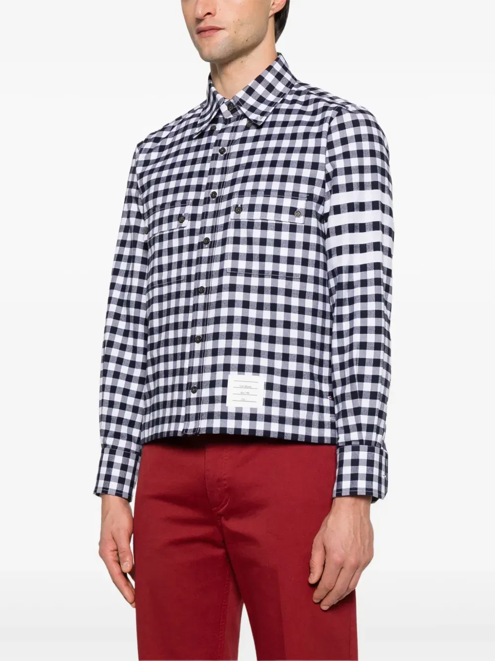 gingham-pattern shirt