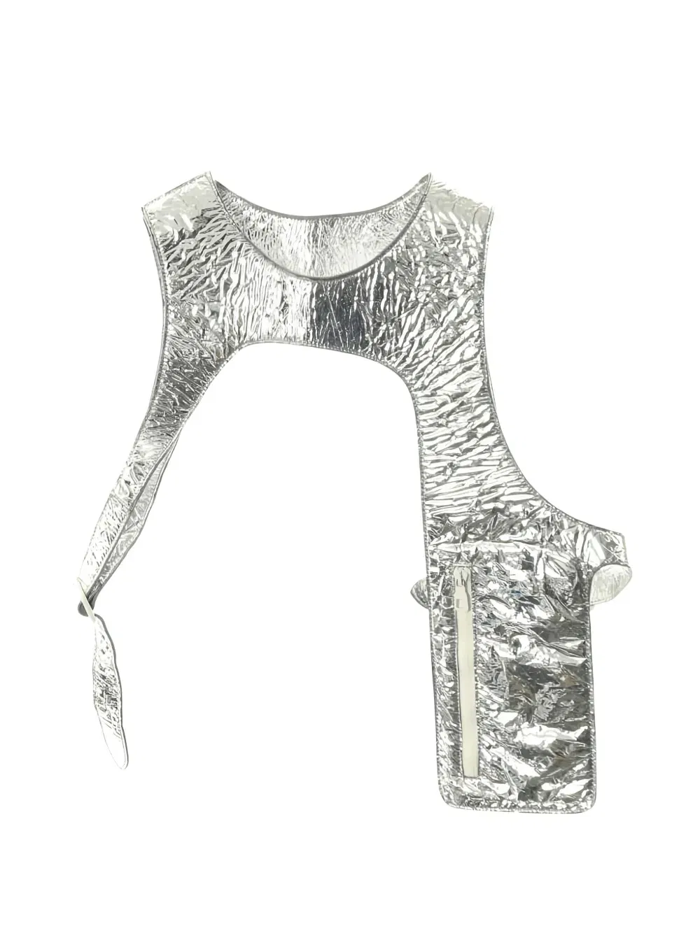 10s mid-layer asymmetrical leather vest