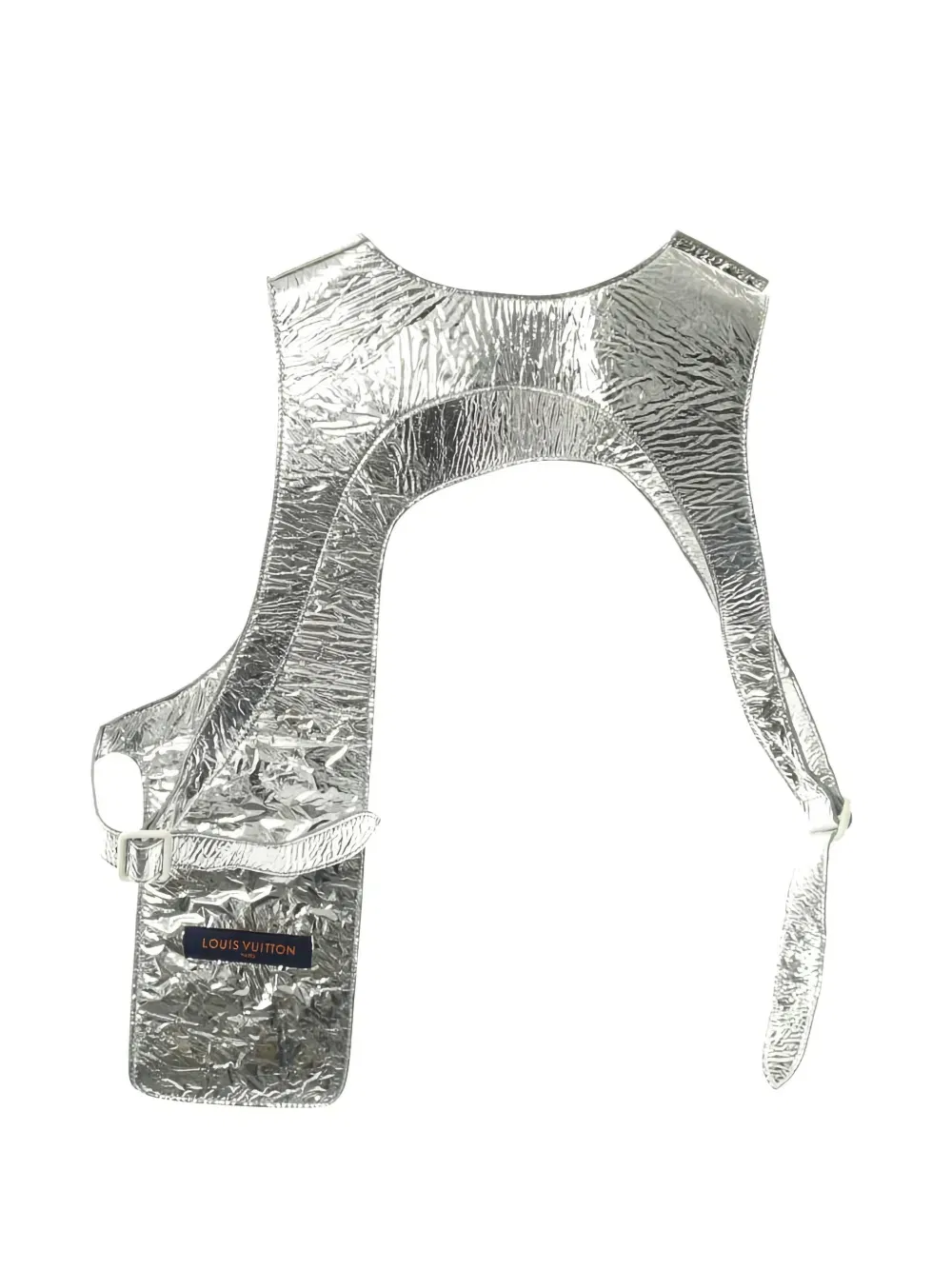 10s mid-layer asymmetrical leather vest