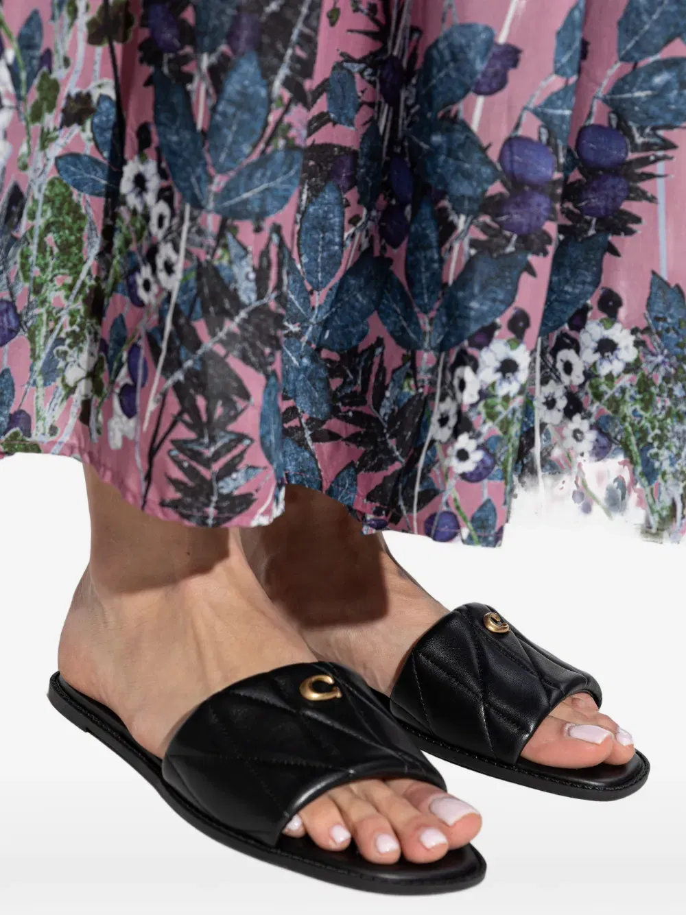 Holly quilted logo sandals