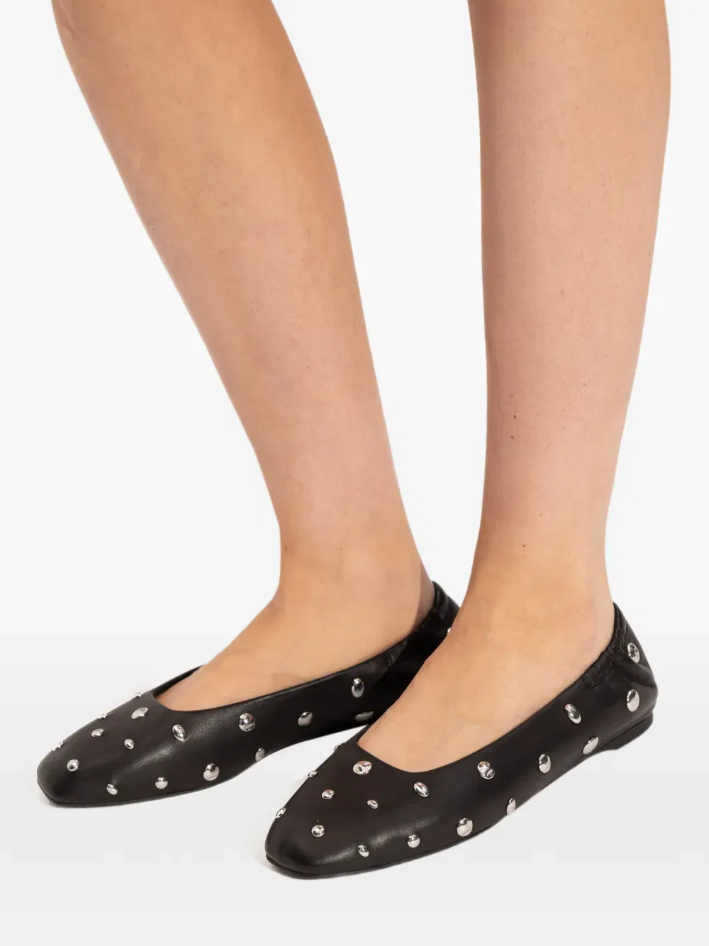 Halo stud-embellished ballet flats