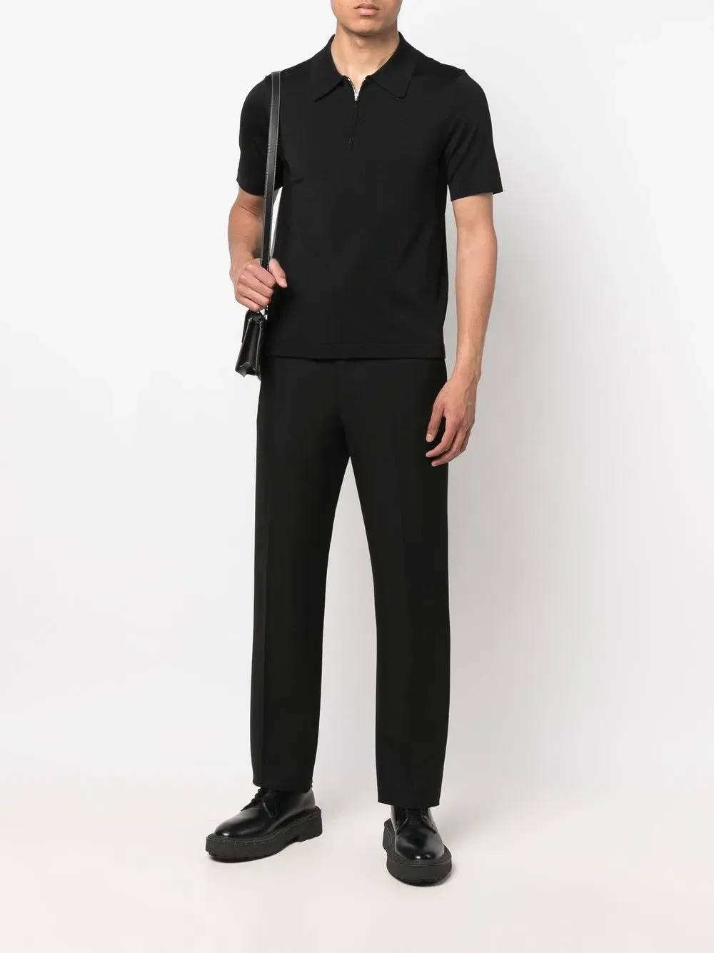 half-zip fastening polo shirt