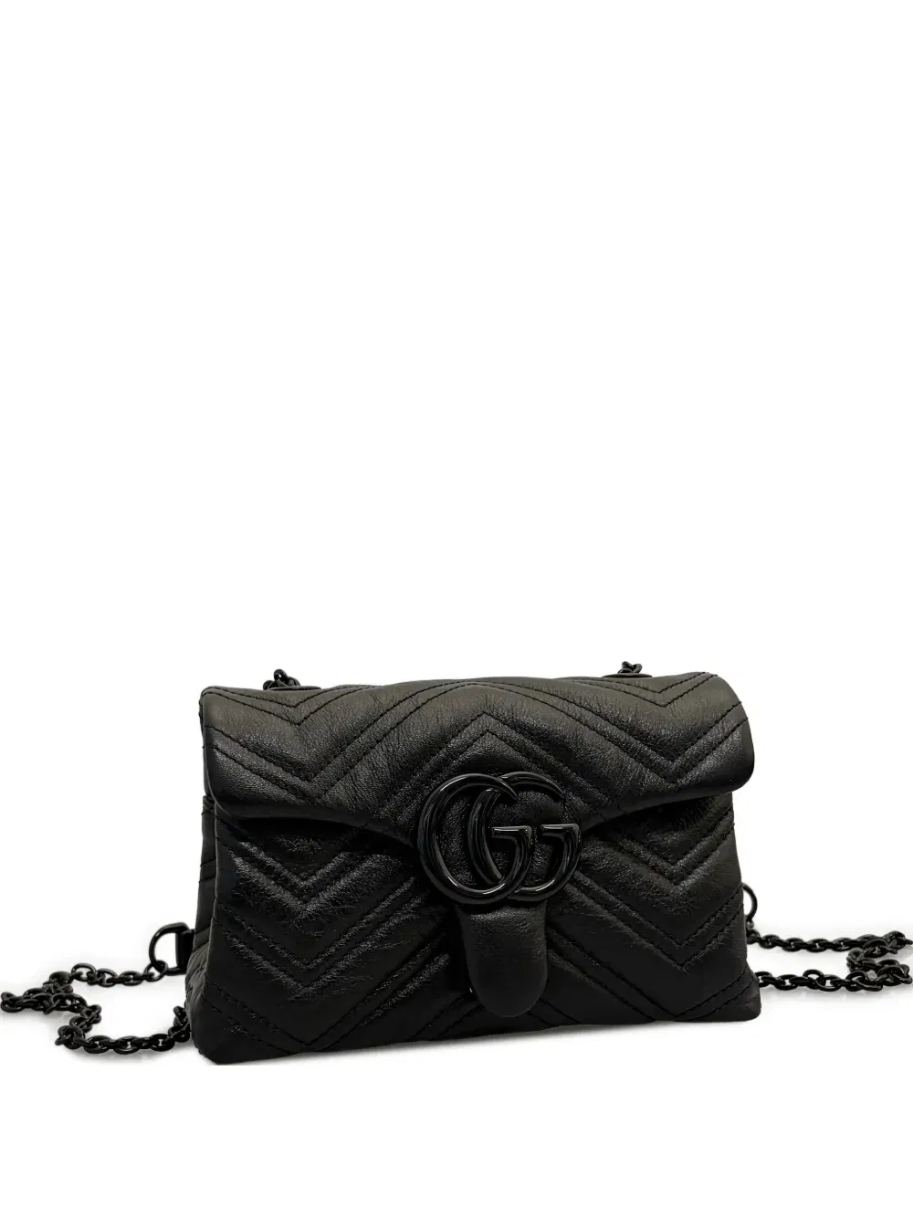 chevron-quilted chain-strap shoulder bag