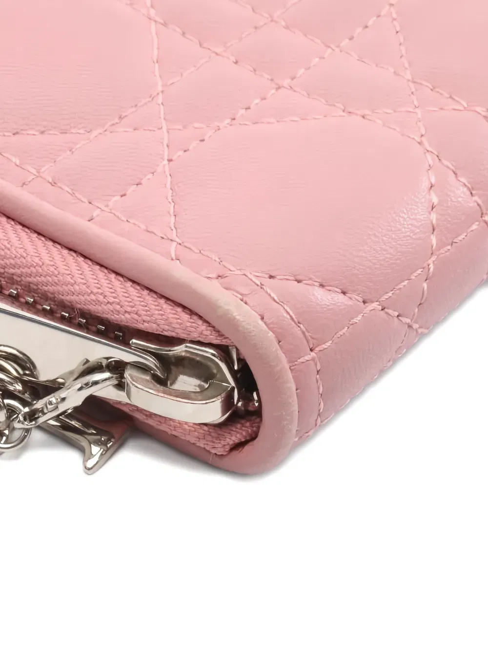 2000s small Lady Dior Canage leather wallet