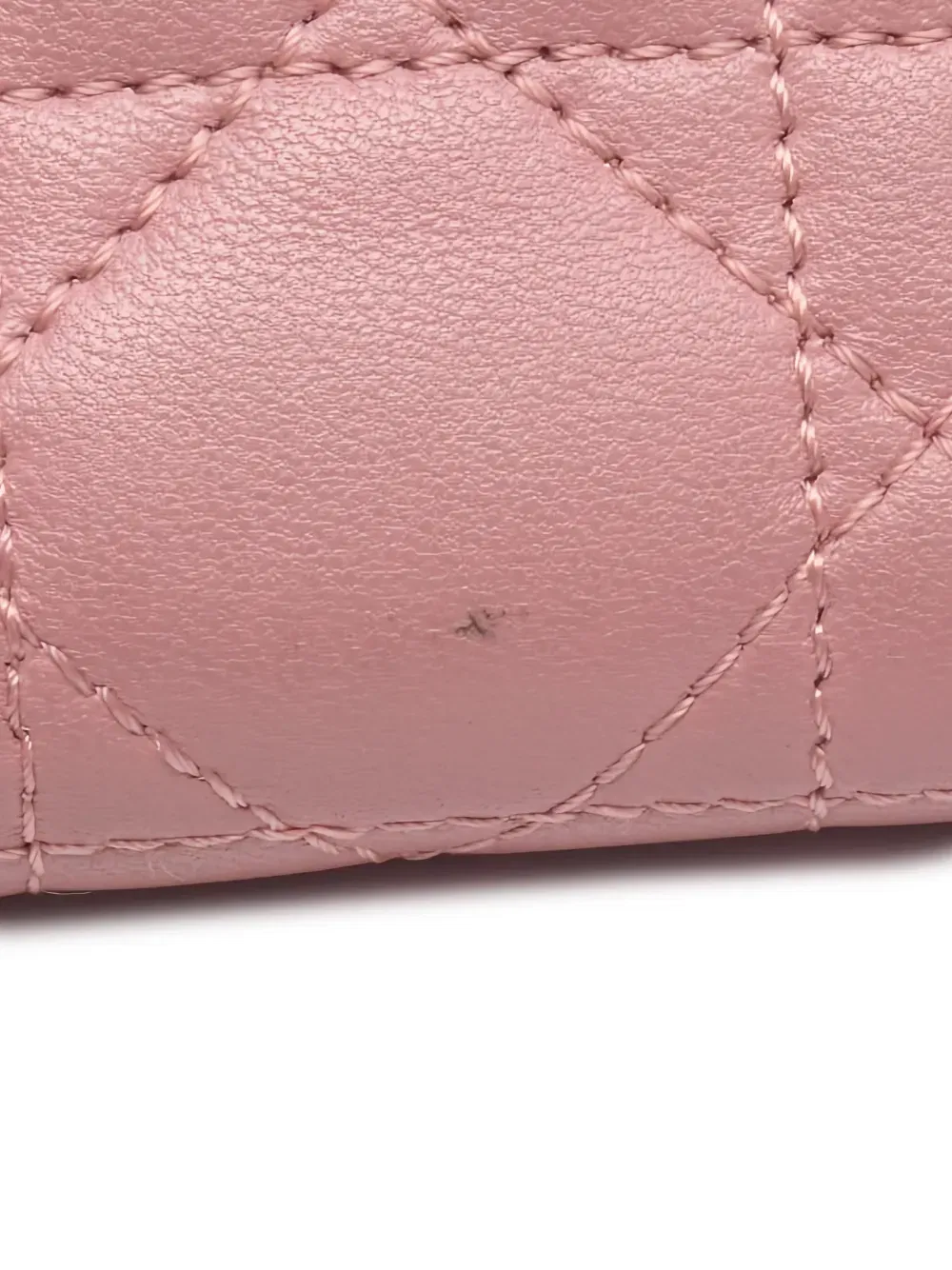 2000s small Lady Dior Canage leather wallet