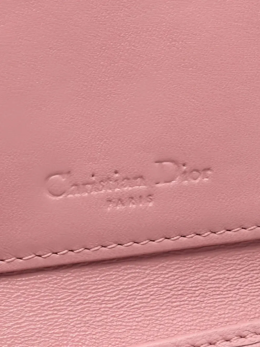 2000s small Lady Dior Canage leather wallet