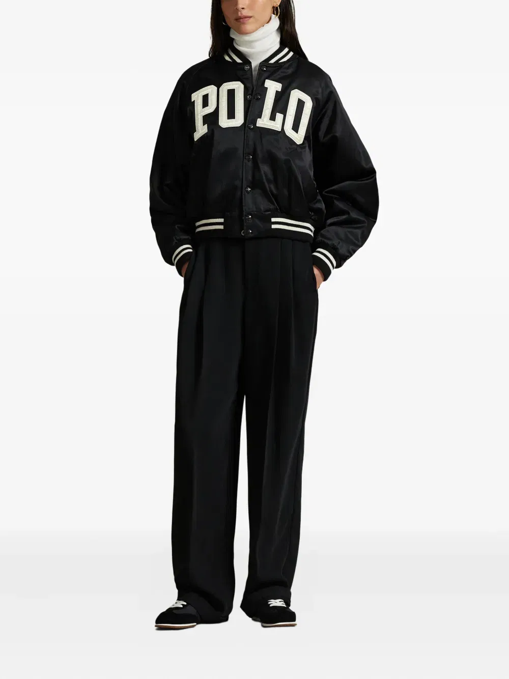 logo satin bomber jacket