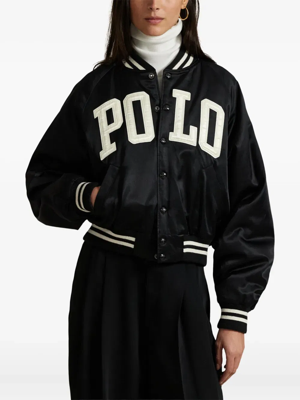 logo satin bomber jacket
