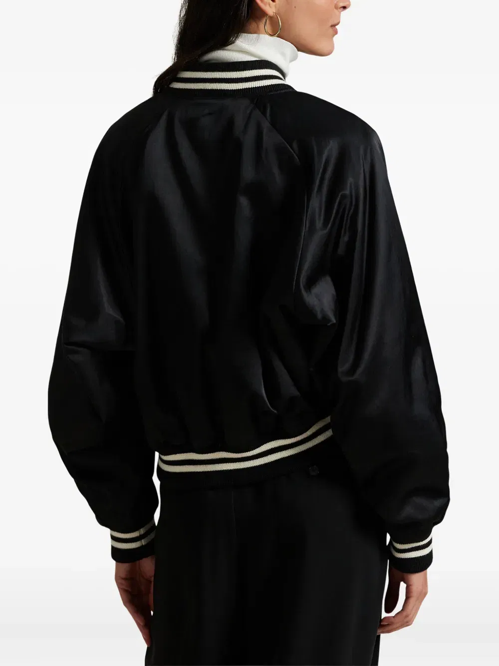 logo satin bomber jacket
