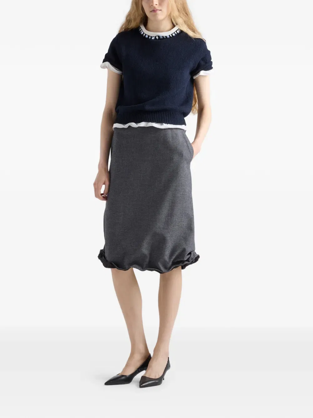embellishment ribbed top