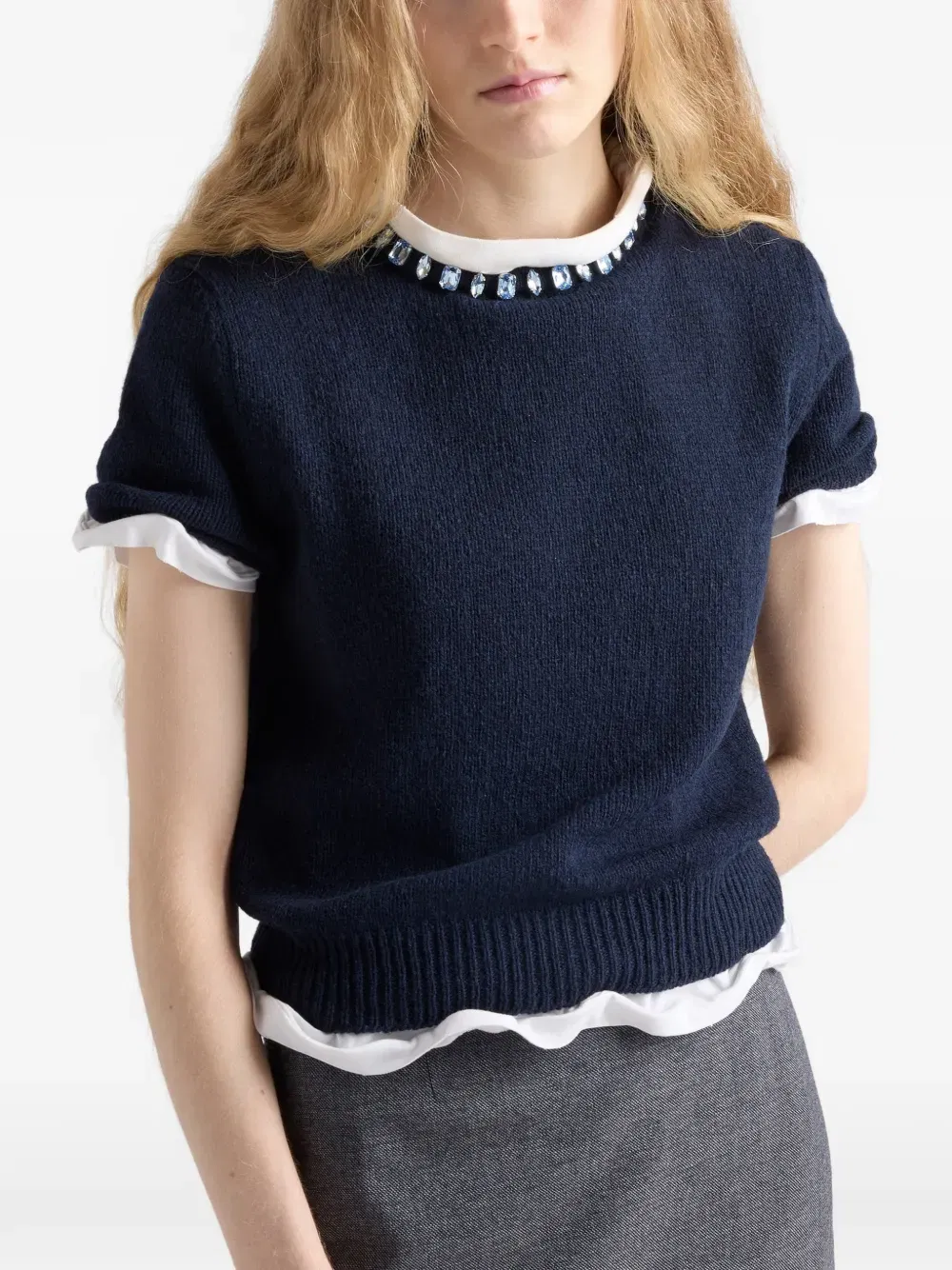 embellishment ribbed top