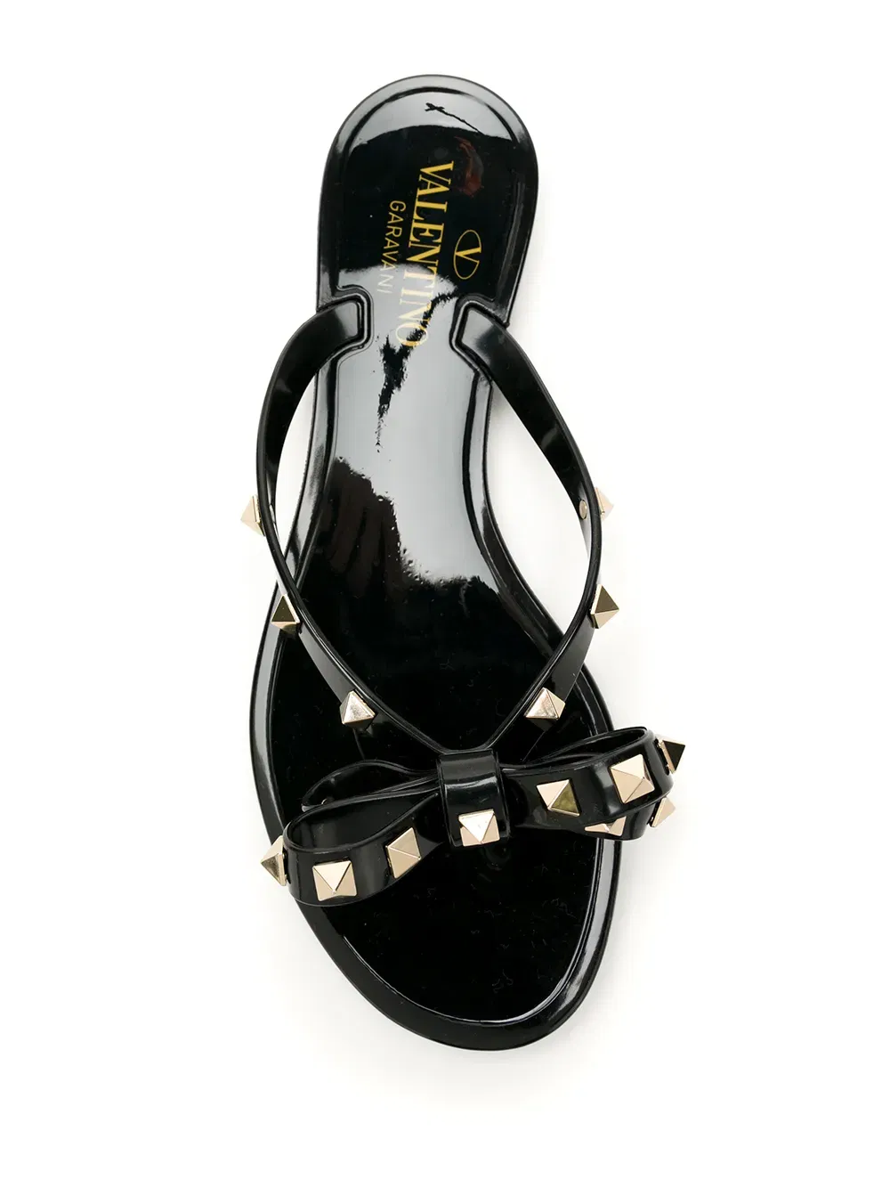 rockstud bow-detai sandals