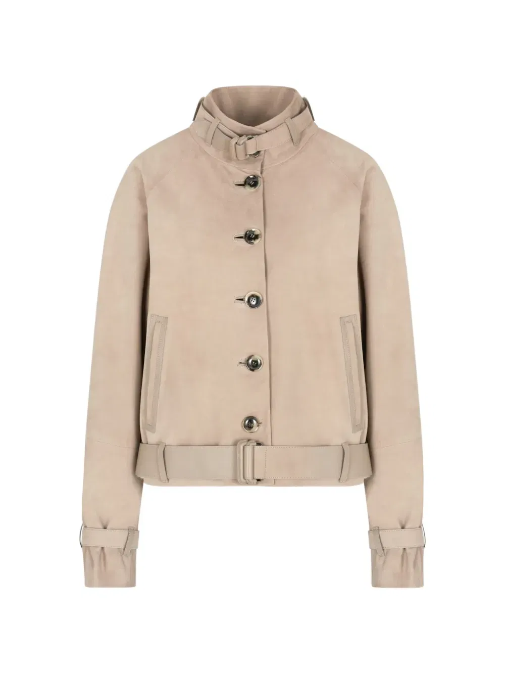 stand-collar leather jacket