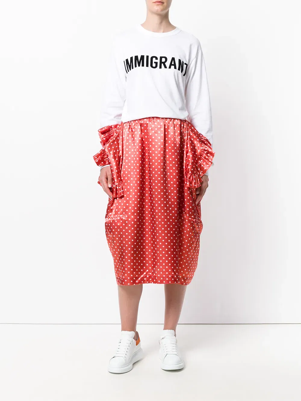 deconstructed ruffle polka dot skirt