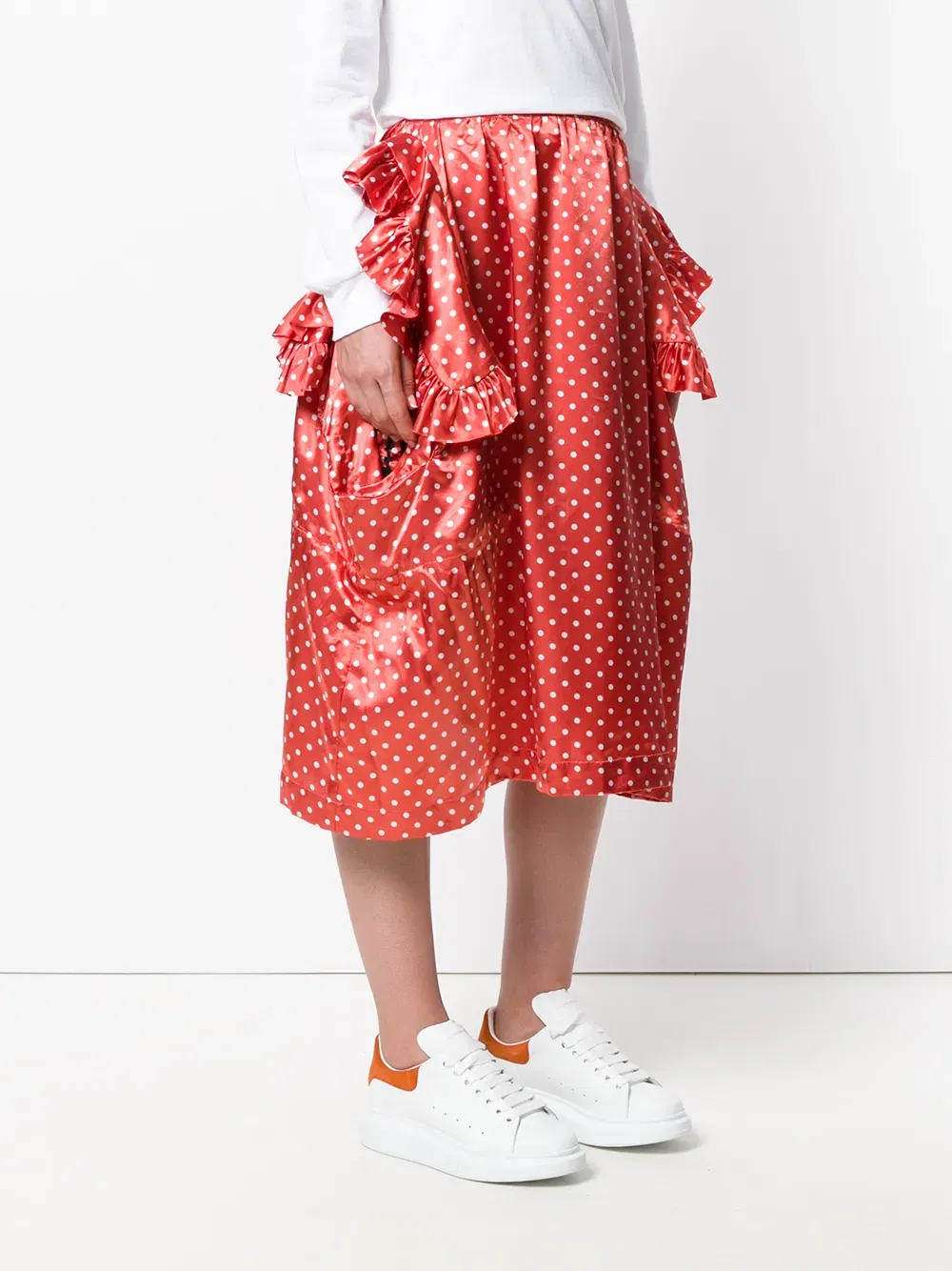 deconstructed ruffle polka dot skirt